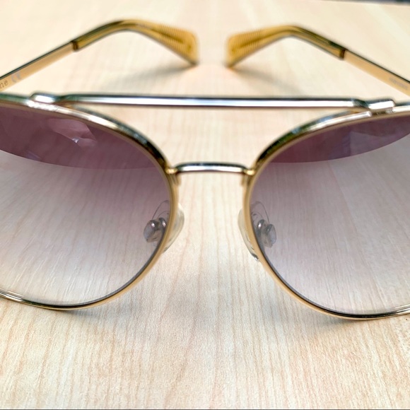 RAG & BONE stunning GOLD AVIATORS metal frames gradient mirrored lens NEW + case - Picture 7 of 8